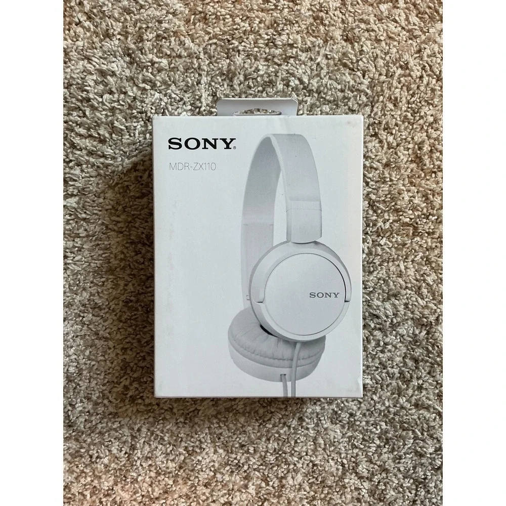 Sony MDR-ZX110 Wired On-Ear Headphones White Folding MDR-ZX110/WZUC